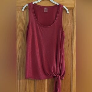 CALIA Side Tie Tank Cranberry Crisp  Red L